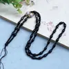 Venta al por mayor del fabricante Cordón Tejido Grueso Imitación Obsidiana Negra Joyería Dorada Jade Colgante de Jade Cordón Colgante Cordón para el Cuello