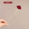 Horquilla de Borla de Flor Roja de Año Nuevo para Mujeres en Otoño e Invierno Nueva Chinoiserie Horquilla de Gama Alta Estilo Antiguo Horquilla de la Dinastía Han Tocado