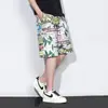Shorts de Grafite Masculino Verão Fino Seda de Gelo Calça de Praia Tamanho Grande Calça Floral Marca Tendência Esportes Hip-Hop Basquete Calça de Cinco Pontos