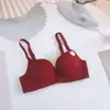 Sutiã Cruzado Feminino, Sem Aro, Sutiã Push-Up Vermelho Peça Única, Sutiã Sexy Sem Costura para Seios Pequenos