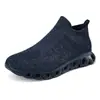 Tênis Meia de Cano Alto Tendência para Casal 2024, Leve Fly-Knit Casual Esportivo, Slip-On Unissex, Todo Preto, Transfronteiriço