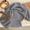 Traje de Invierno para Niño con Forro Polar para Niña Nuevo Sudadera Gruesa Universal de Otoño e Invierno para Niños Conjunto de Dos Piezas