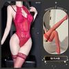 Lencería Sexy con Diseño Calado Transparente, Estilo Europeo y Americano, Faja de Corte Bajo, Body Patchwork Estilo Chica Picante para Mujer