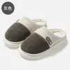 Pantuflas de algodón con bloques de color para mujer, pantuflas de invierno para interior del hogar, suela suave, antideslizantes, cálidas y resistentes al olor, venta al por mayor para hombres