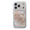 Capa de celular fofa estilo coreano de urso para iPhone 18 Pro Max, também adequada para 16 Pro e 18 Pro/15