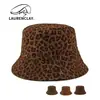 Sombrero de Pescador con Estampado de Leopardo para Mujer Otoño e Invierno, Sombrero Casual para Exteriores con Protección Solar, que Afina el Rostro