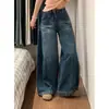 Jeans Gruesos de Pierna Ancha Forrados de Polar para Mujer, Otoño e Invierno, Muy Populares, de Cintura Alta, Holgados, Estilo Americano, Rectos, Muy Elegantes