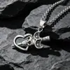 Joyería al por mayor cuerno feliz cara sonriente cabeza de diablo colgante cabeza de fantasma acero de titanio collar colgante colgante una generación de SP243