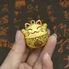 Pingente de gato da sorte oco de prata tibetana imitação vintage corrente longa para suéter acessório de chaveiro atacado