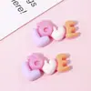 Accesorios de Resina Multicolores Brillantes de Dibujos Animados con Letras de Amor para DIY en Pinzas para el Cabello, Fundas de Teléfono, Botellas de Agua y Adornos para el Cabello al por Mayor