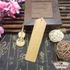 Marcador de Página em Branco de Bambu Feito à Mão para Estudantes e Crianças DIY Material de Placa de Bambu Gravação a Laser de Logotipo