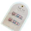 Labubu Manicura Uñas Portátiles Degradado Ojo de Gato Lindos Dibujos Animados Pegatinas para Uñas Parches Desmontables para Uñas Cortas Efecto Iluminador