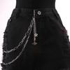 Cadena de cintura de estrella de cinco puntas y luna Joyería europea y americana en stock al por mayor Cadena de metal geométrica Hip hop Cadena de pantalón de planeta todo en uno