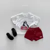 Camiseta Top de Manga Curta de Verão Estilo Coreano Ins com Estampa de Pato Desenho Animado Cor Sólida Respirável Versátil Roupa Infantil para Meninos e Meninas t