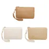 Nova Bolsa de Palha Trançada Estilosa, Carteira Longa Simples, Porta-Moedas para Celular de Grande Capacidade, Pequena Bolsa de Armazenamento Atacado