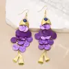 Novos Brincos Azuis Cauda de Peixe com Franjas para Mulheres Estilo Étnico Brincos Longos Retrô Brincos Bohemianos Pendentes