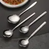 Cuchara de Acero Inoxidable Engrosada, Cuchara para Fruta, Cuchara para Sandía, Mango Largo, Cuchara Grande para Servir, Cuchara para Comer Doméstica, Cuchara para Servir de Restaurante