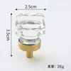 Fabricantes fornecem maçaneta de cristal para gaveta quadrada maçaneta de armário porta de armário porta de guarda-roupa transparente maçaneta de furo único atacado