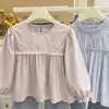 Nueva Camisa de Muñeca Bordada Estilo Coreano de Algodón Puro para Niñas Otoño, Blusa de Moda para Bebé Niña, Camisa Moderna, Ropa Infantil