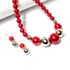 Moda Europea y Americana Tendencia Simple Elegante Collar de Perlas de Imitación Cadena Corta Elegante para Clavícula Joyería al por Mayor 6380 Rojo