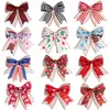 Lazo de Cuadros de Arpillera Navideño Accesorios DIY para Caja de Regalo de Fiesta Festiva Decoraciones Navideñas Lazo Pequeño