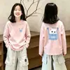 Camiseta de Algodão Puro com Manga Longa para Meninas 2026 Nova Coleção Primavera/Outono Top Estampado Fofo Infantil Camada Base Versátil para Meninas