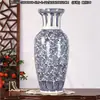 Vaso de Porcelana Azul e Branco Antigo Estilo Chinês Ornamentos de Flores para Mesa Decoração de Rack Antigo para Sala de Estar Gabinete de TV Varanda