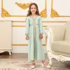 Novo Estilo Vestido Longo Estampado para Meninas Transfronteiriço Longo de Renda Roupas Infantis Vestido Formal Infantil Vestido de Manga Longa para Menininhas