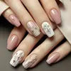Parches para Uñas Dulces y Frescos Incrustados de Diamantes, los Más Vendidos en Europa y América, Uñas Postizas Exportables Desmontables, Productos Terminados, Uñas Portátiles Transfronterizas
