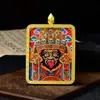 Pingente Thangka do Tibete Colar das Oito Divindades Guardiãs Colar de Liga Metálica Pingente Caixa de Joias Ga'U