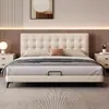 Hogar Francés Retro Almacenamiento Patrón de Gofre Cama Dormitorio Principal Cama Italiana Lujo Ligero Estilo Vintage Cama de Boda Dormitorio