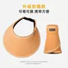 Nuevo Estilo 2024 Sombrero de Sol con Parte Superior Abierta para Mujer, Sombrero de Sol de Ala Ancha para Verano, Anti-UV, Sombrero de Sol que Cubre la Cara, Plegable