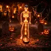 Luces de cadena de Halloween transfronterizas, luces de suelo de calavera, luces decorativas de ambiente para patio exterior y césped alimentadas por energía solar, esqueleto simulado