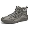 Botas Martin de invierno de talla grande con forro polar, de caña alta, con banda elástica y cálidas botas de algodón, zapatos casuales retro de cuero para hombre 9606