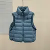 Chaqueta de Plumón Pinghu 2026 Otoño/Invierno Nuevo Estilo 90% Plumón de Pato Blanco Chaleco de Punto Patchwork Moda Chaleco para Mujer