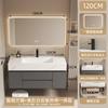 Gabinete de Baño Pizarra Lavabo Integrado Termoformado Resistente a la Humedad Madera Sólida Combinación de Gabinete con Lavabo Tamaño Personalizado