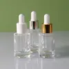Frasco Conta-Gotas de Vidro Transparente 20ml Frasco Dispensador de Sérum Pequeno Portátil Conta-Gotas para Cosméticos Óleo Essencial Frasco Vazio