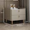Gabinete de Almacenamiento Completo Simple de Madera Maciza Moderna Estante de Almacenamiento de Cuero Juego Completo Mesa de Noche de Pizarra de Lujo Ligero Apartamento Pequeño de Dormitorio