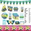 Pacote de suprimentos de aniversário do Bob Esponja, conjunto de suprimentos para festa infantil, suprimentos para aniversário de bebê, fábrica de decoração