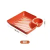 Plato para Dumplings Estilo Japonés con Plato para Vinagre Plato Dividido de Plástico para el Hogar Plato para Dumplings Sushi Snacks Niños Creativo Comercial al por Mayor