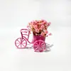 Mini vaso de flor de bicicleta com flores artificiais de gipsofila, planta pequena em vaso simples multicolorida, decoração de mesa, atacado de flores artificiais para casa