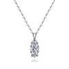 Collar con Colgante de Moissanita en Forma de Marqués de 1 Quilate Plata de Ley 925 Cadena Clavicular Simple de Alta Gama para Mujer Lote de Joyería de Plata