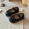 Zapatos Individuales Bajos Estilo Coreano para Niñas Estilo Ballet con Lazo Suela Suave Slip-on Mocasines Zapatos de Cuero Novedad Primavera/Otoño 2026