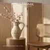 Vaso bule vintage estilo wabi-sabi, ornamento de cerâmica de arte de nicho para sala de estar, decoração retrô, arranjo de flores secas, armazenamento de água
