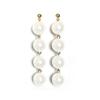 B035 Brincos Versáteis Simples Elegantes Japoneses e Coreanos Exagerados com Franjas de Pérolas Grandes Brincos de Pérolas Joias