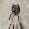 Estilo Europeo Retro Herradura de Hierro Forjado Toallero Anillo para Toallas Decoración de Pared para Hogar Comedor Baño Artefacto