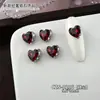 Accesorios Brillantes para Uñas con Pedrería Acabado Rojo Ancora Zirconia, Pedrería Versátil de Lujo Ligero en Forma de Corazón Cuadrado Grueso para Uñas Portátiles