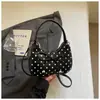 Nuevo y elegante bolso pequeño de lunares para mujer con lazo, bolso de mano con forma de media luna para ir al trabajo, bolso de hombro y bandolera de moda