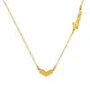 Collar con Colgante de Corazón de Melocotón con Letra en Inglés Europeo y Americano Estilo Nicho Elegante Minimalista Personalidad Acero de Titanio Chapado en Oro Sin Decoloración P799