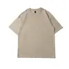Camiseta de algodão para trabalho masculina e feminina gola redonda solta casual básica branca cor sólida versátil para casal verão moderna manga curta
